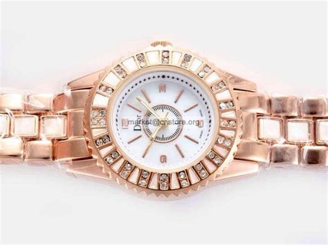 christian dior rose gold watch|dior diamond bezel watch.